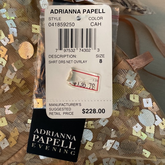 Copper sequined cocktail dress never been worn. It has attachable straps. - Picture 6 of 6